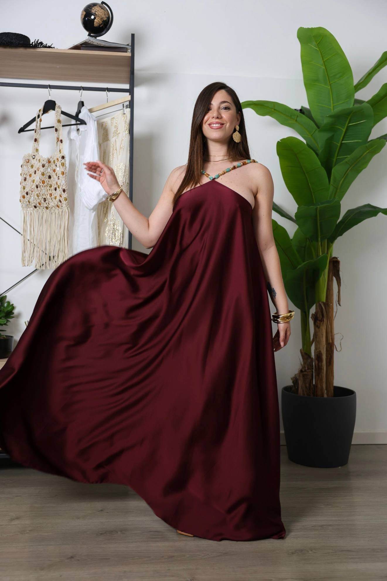 Abito Ninfa bordeaux