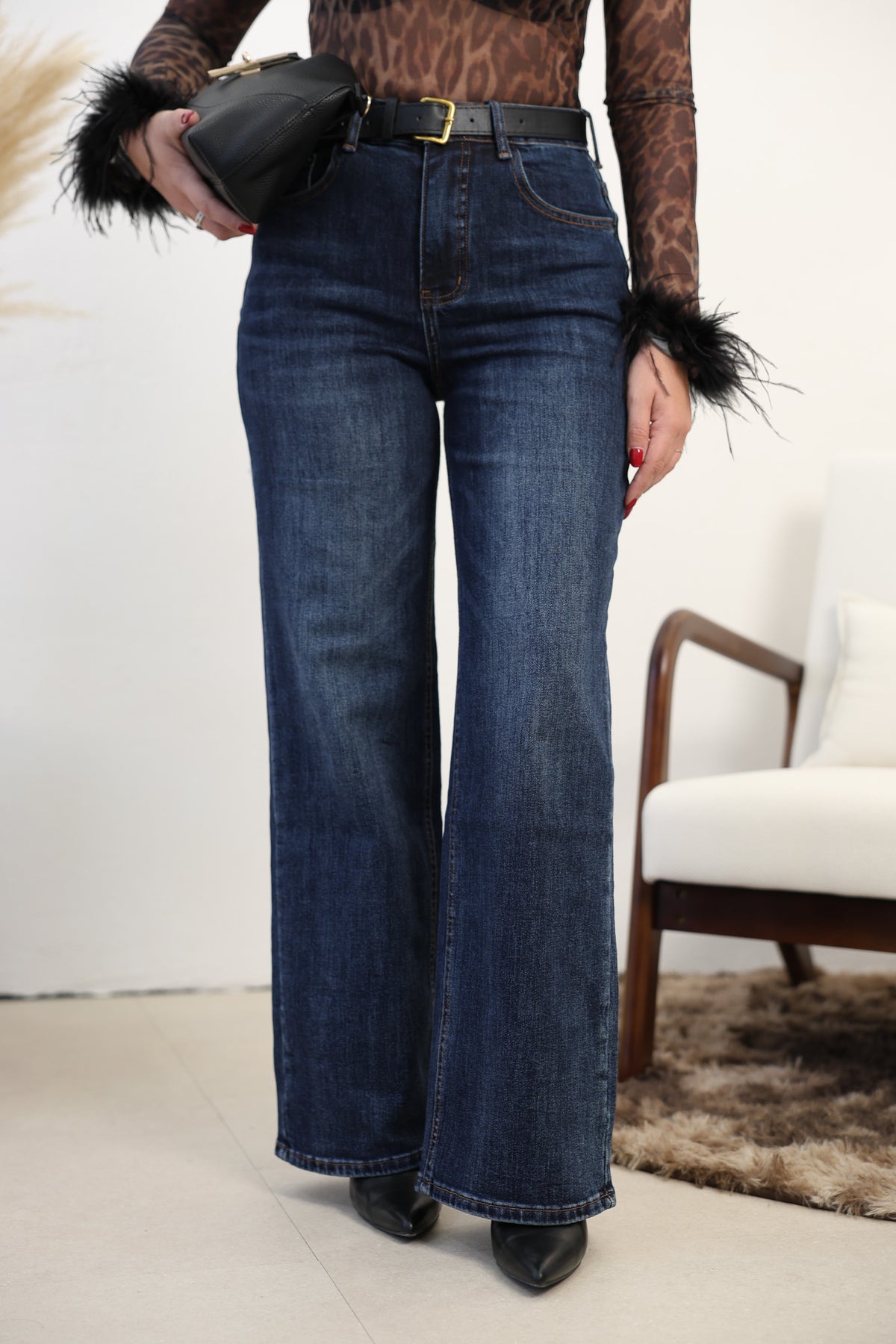 Jeans tasca maculata
