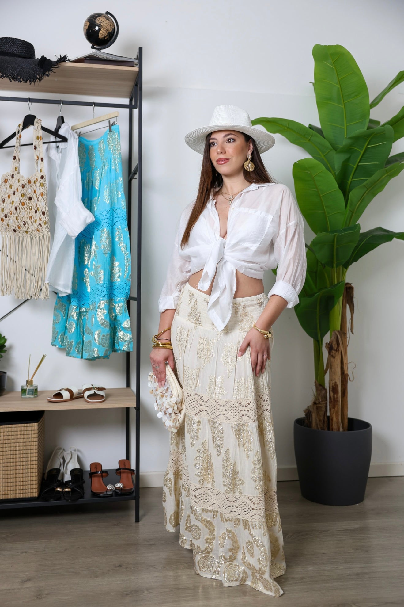 Gonna gitana beige