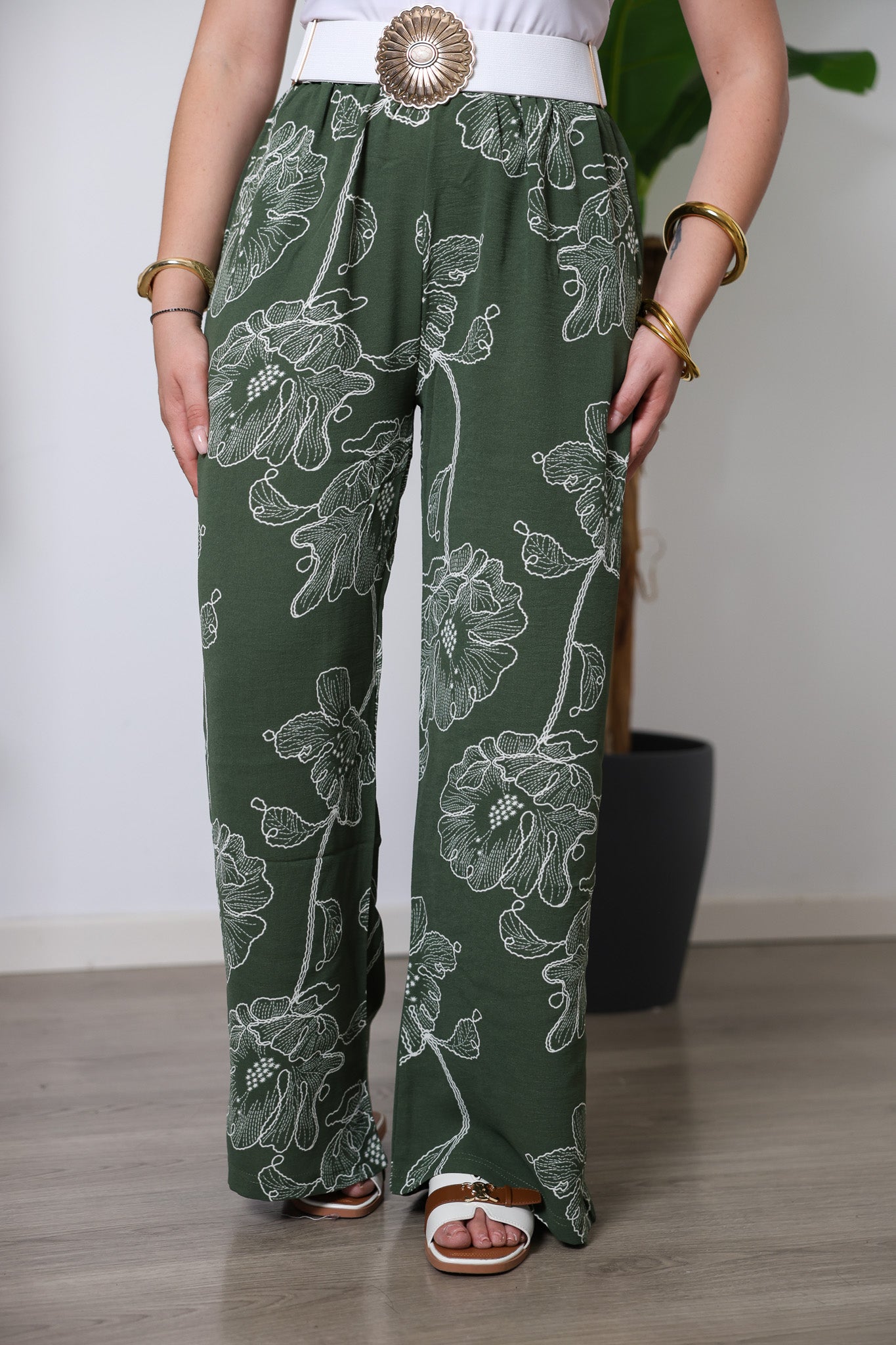Pantalone Elisa oliva