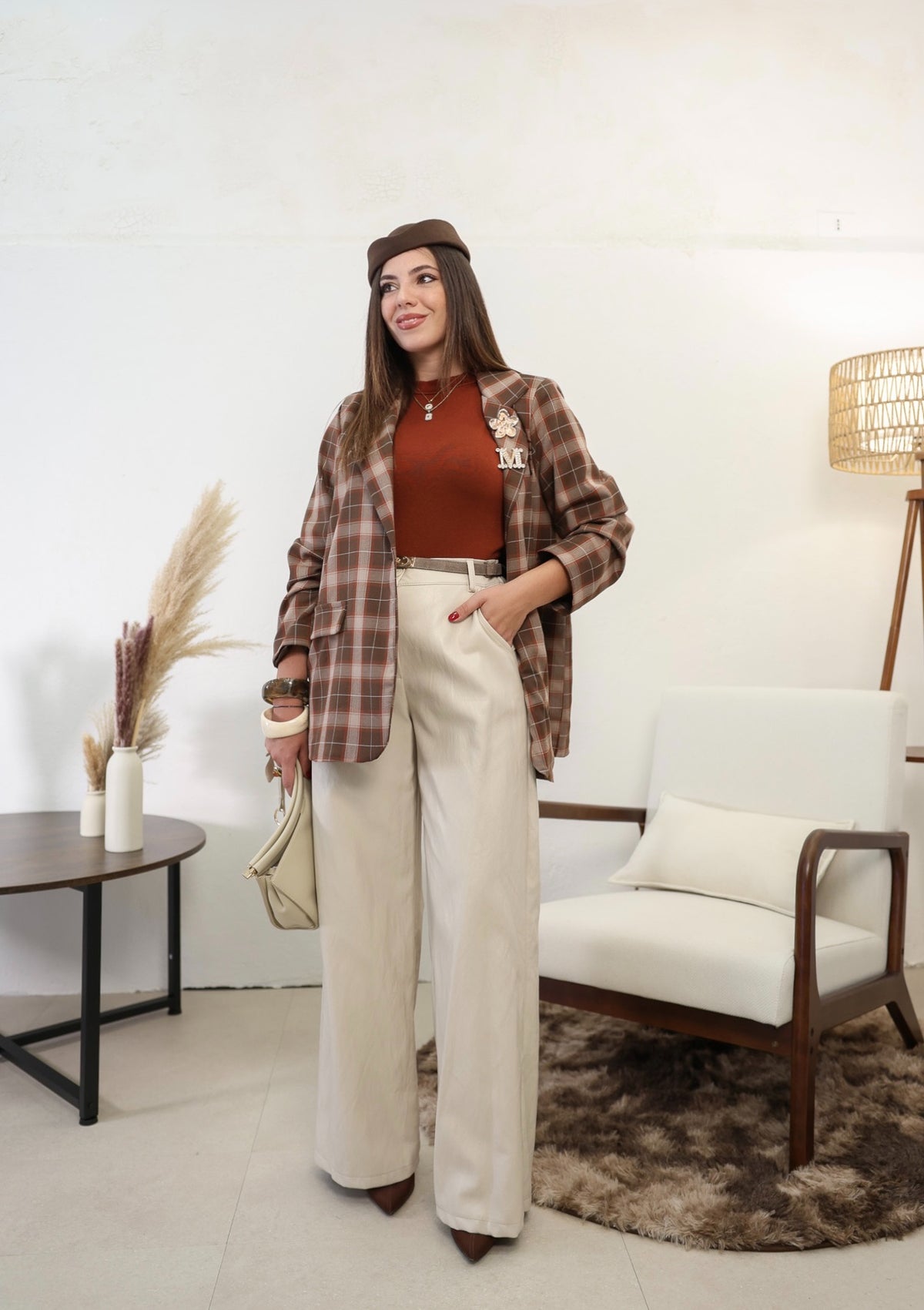 Pantalone pelle palazzo