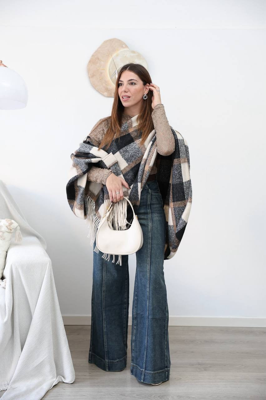Poncho quadri