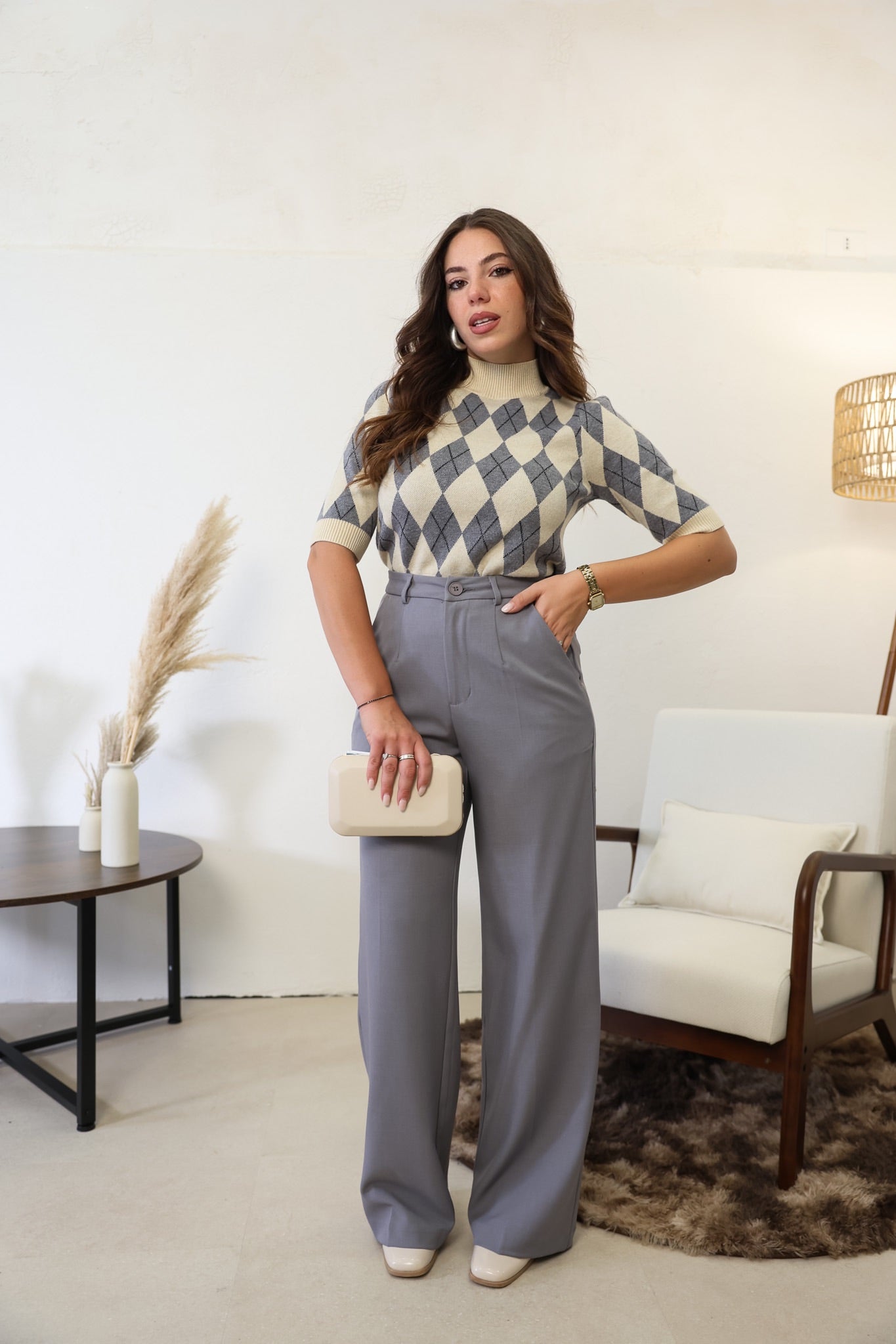 Pantalone palazzo grey