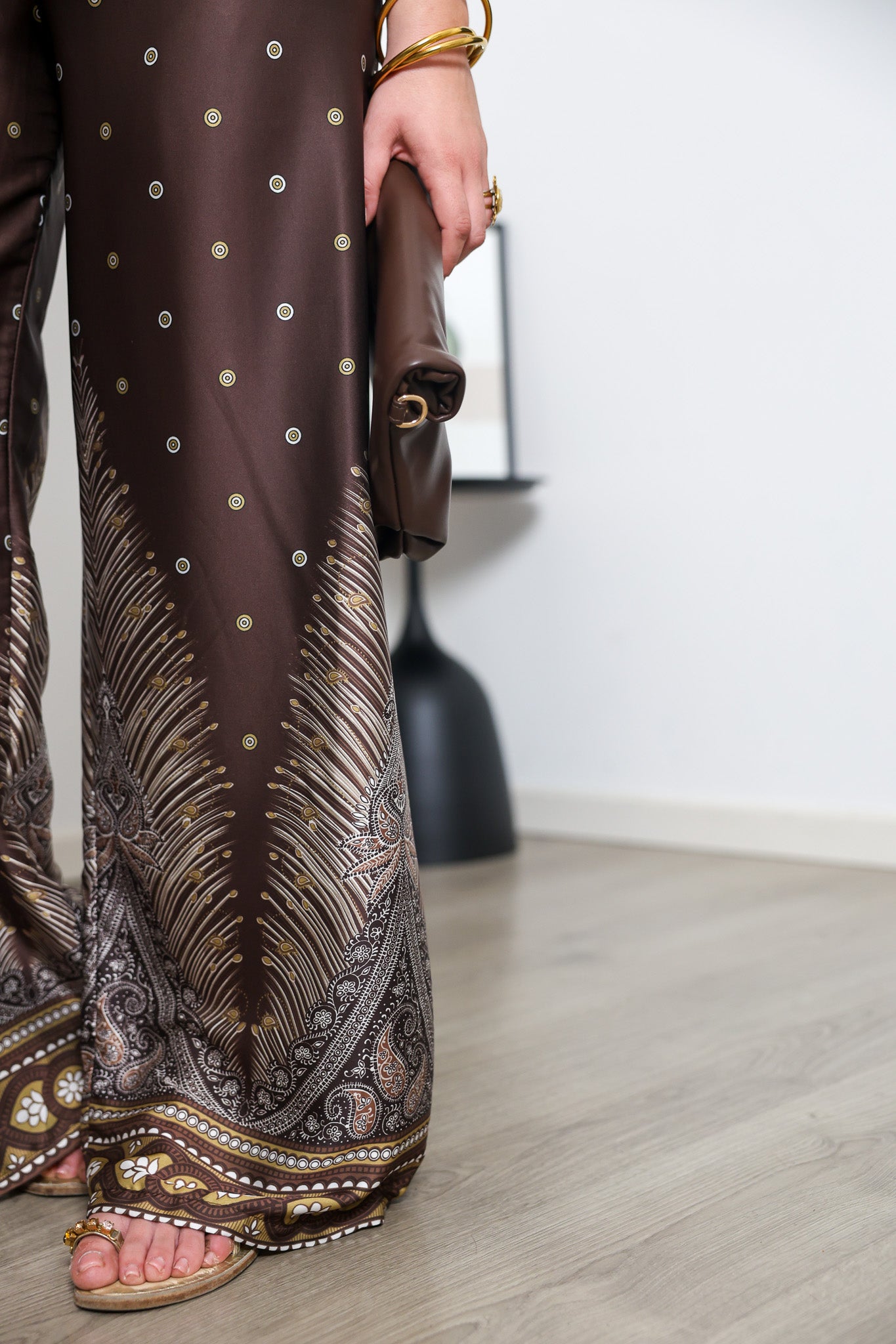 Pantalone satin fantasia