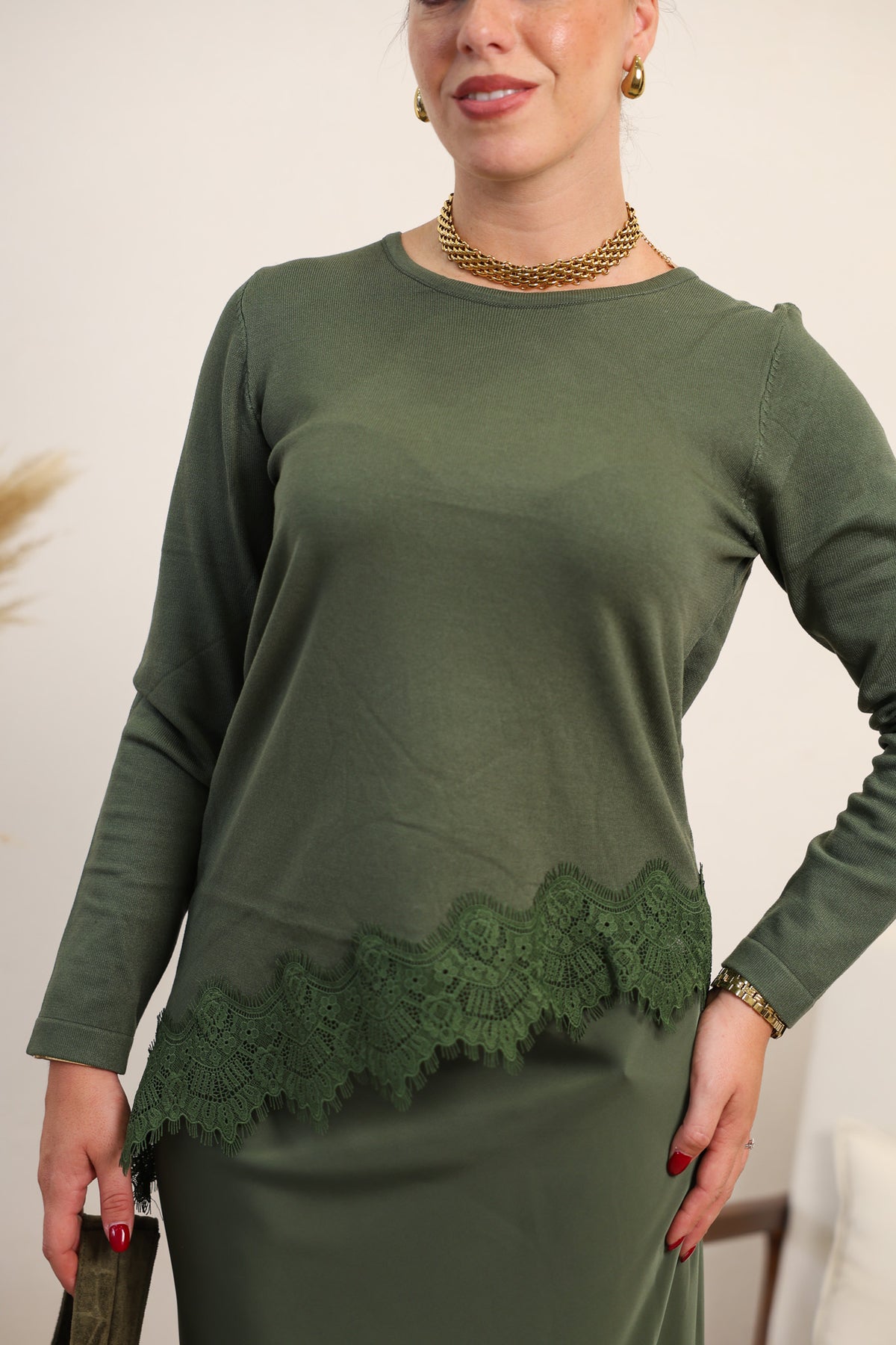 Maglia asimmetrica pizzo
