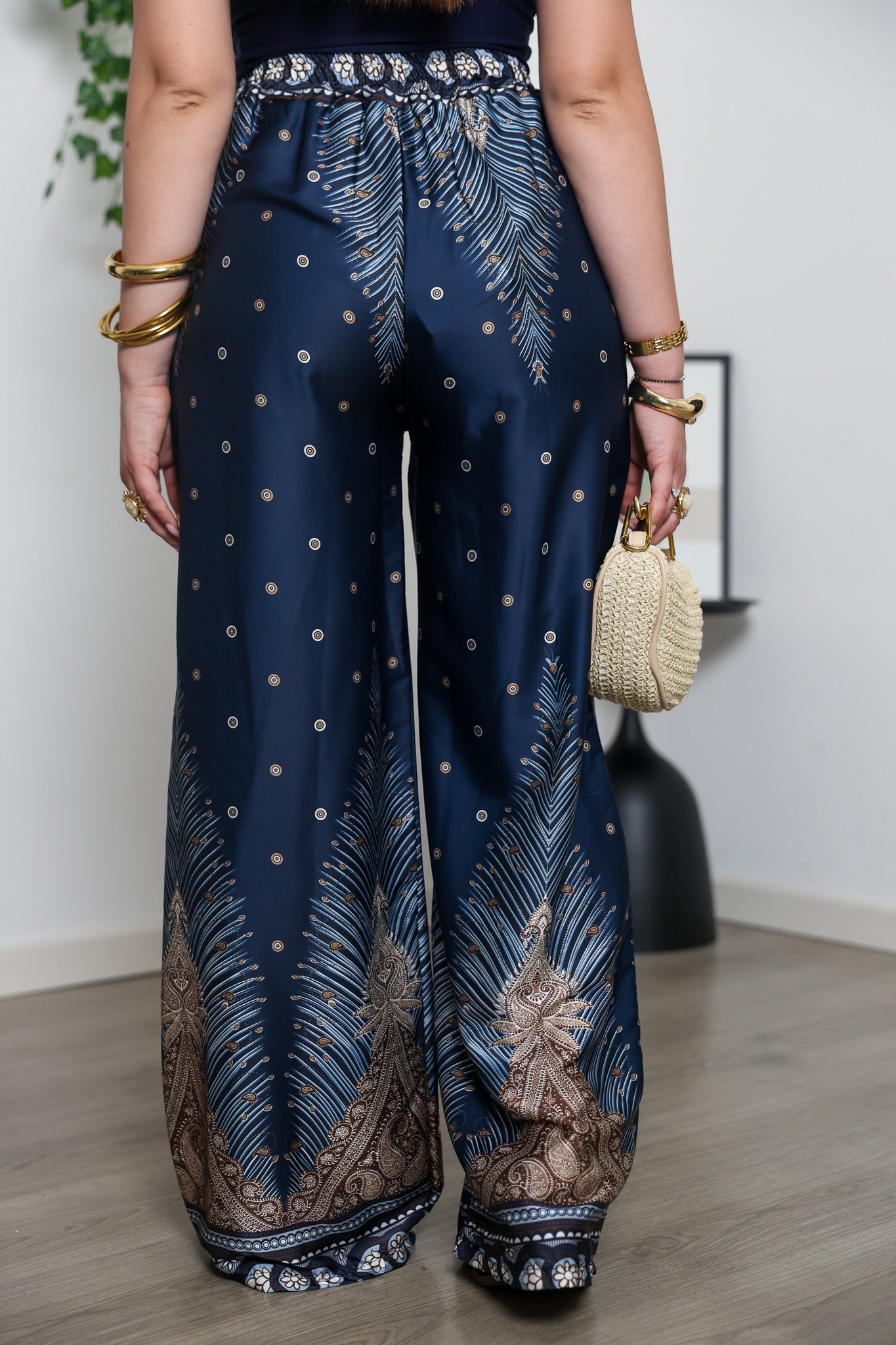 Pantalone satin fantasia